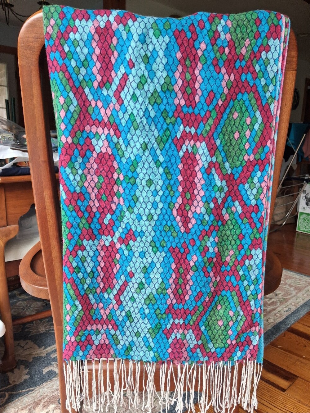 Lilly Pulitzer Murfee Scarf "Show Me Some Skin" Silk/cashmere EUC